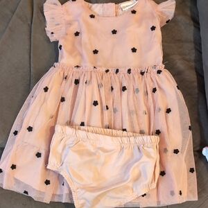 Daisy Fuentes Pink Dress with Black Floral Accents